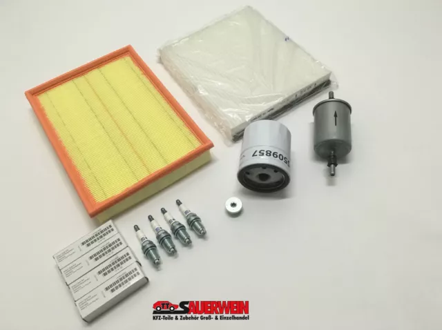 Inspektionspaket Filter  Set + Zündkerzen Opel Meriva 1,6 1,8 Filter Satz