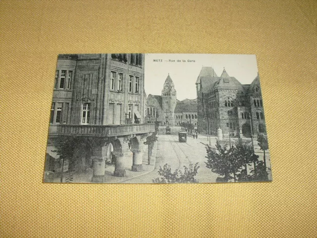 CPA Carte Postale Ancienne Metz "rue de la gare"