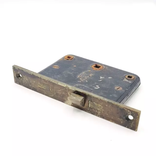 Vintage Branford Interior Door Mortise Lock Salvage Hardware Double Thumb Lock