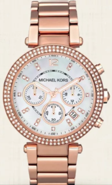 Michael Kors MK5491 Parker Chronograph Ladies Wristwatch - Mother of Pearl/Rose