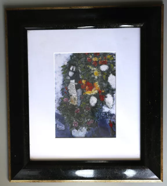 Marc Chagall  Bouquet de Fleurs Huile sur Toile Kunstdruck mit Rahmen Lim. Aufla