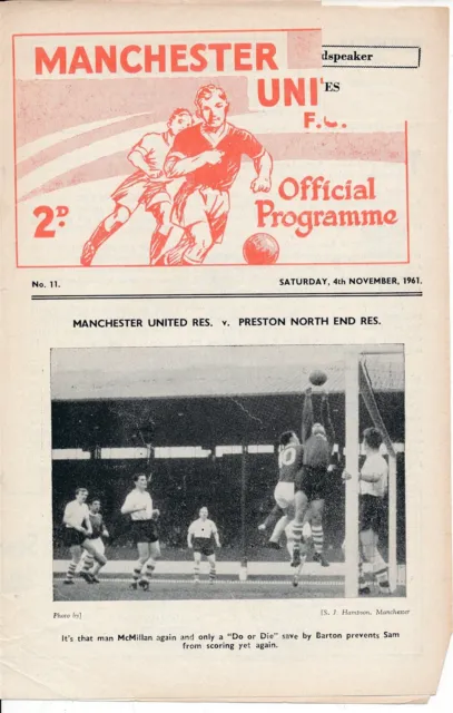 Manchester United Reserves v Huddersfield Town (Central League) 1961/1962