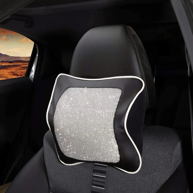 2Pc Bling Neck Pillow for Car Driving Seat, Memory Foam Car Neck Support Cushion