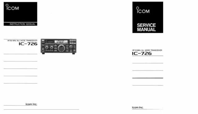 Icom Ic-726 Instruction Manual + Service Manual