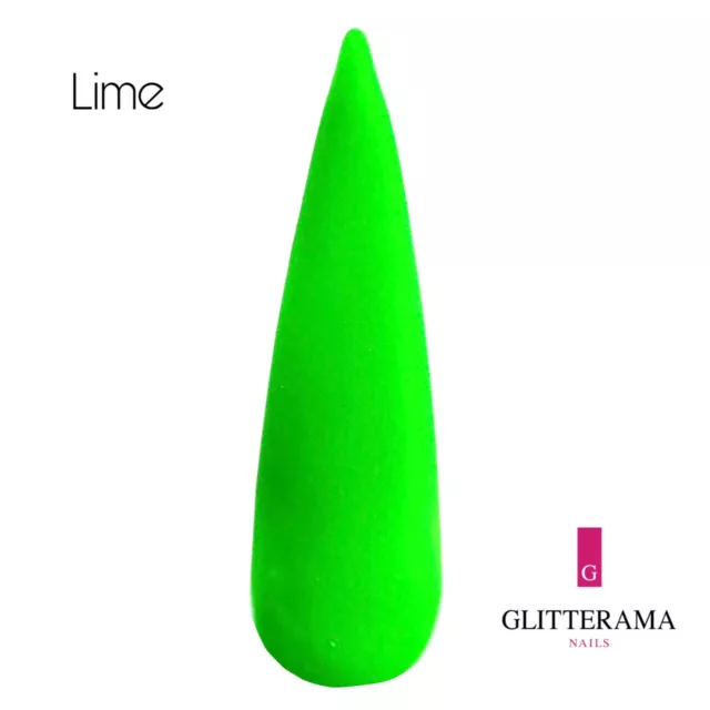 LIME Coloured Acrylic Powder Glitterama Nails Neon Green bright vibrant summer
