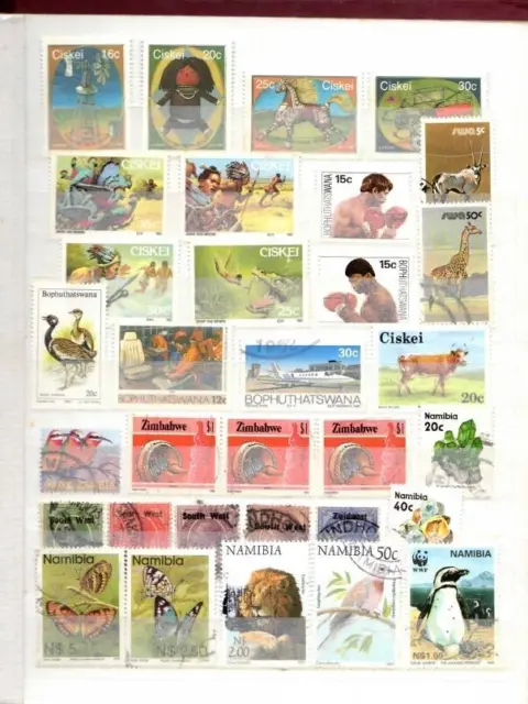 Südliches Afrika – 32 postfrische/gestempelte Briefmarken (u. a. 3 postfrische..