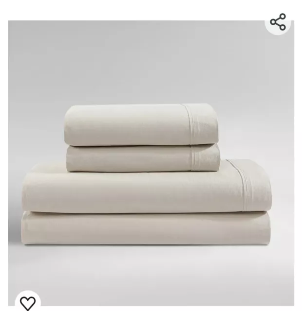 Calvin Klein 100% Combed Cotton King Sheet Set beige