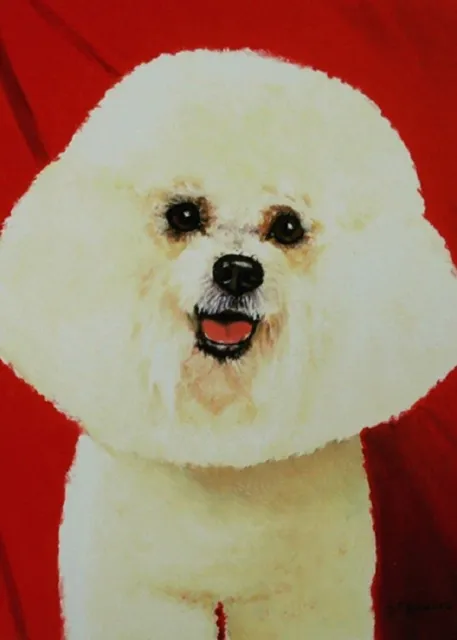 BICHON FRISE Art Print ACEO 3.5x2." Oil Painting Dog Realism SALE! Donna Francis
