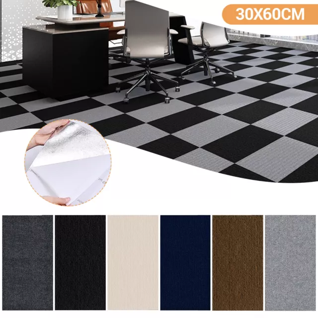 30*60CM Non-slip Carpet Tiles Peel Stick Self Adhesive Floor Mat DIY Cuttable