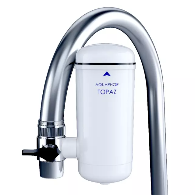 AQUAPHOR TOPAZ Aktivkohle Wasserfilter für den Wasserhahn ohne Enthärtung, 750 L