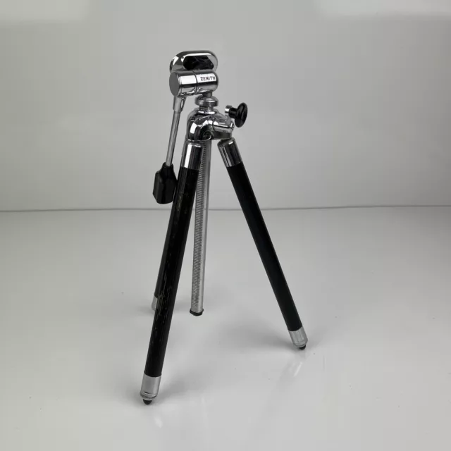 Rare Vintage Zenith Camera Tripod Black Chrome