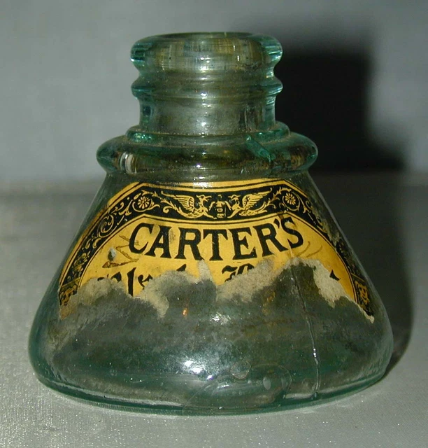 Vintage Carter's Cone Ink Bottle Paper Label