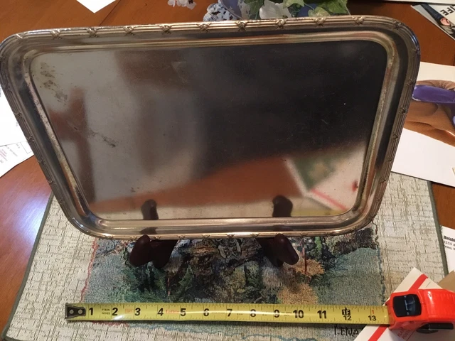 Large pullman railroad dining car silver tray