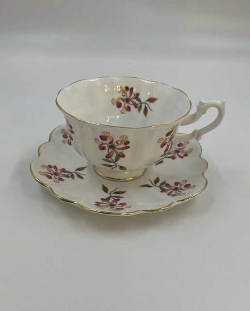 VINTAGE SHELLEY ENGLAND Fine Bone China Tea Cup & Saucer 1940’s Wild