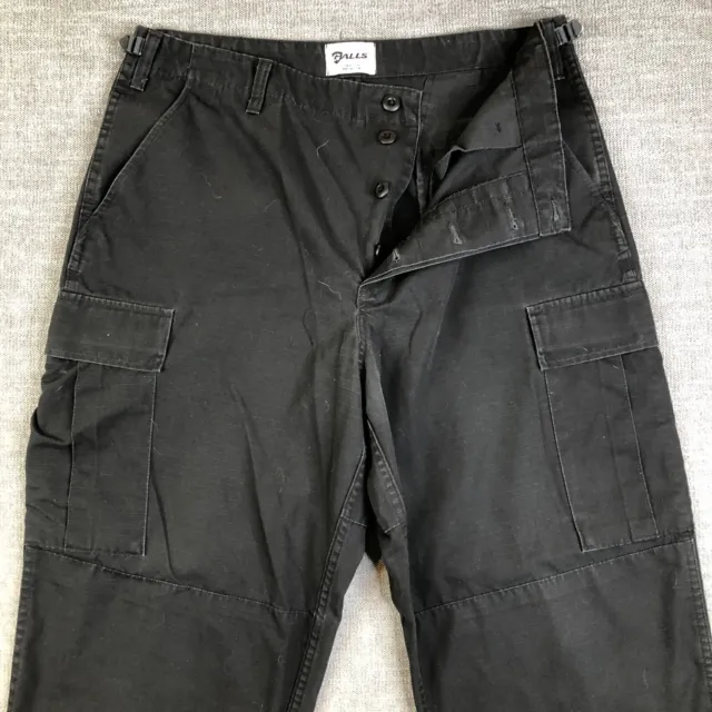 Galls Cargo Pants Mens L Black Relaxed Tapered Ripstop Canvas Tactical Workwear