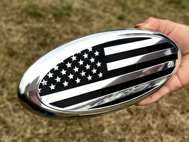 9 Inches for Ford F150 F350 Edge FRONT GRILL Tailgate US Flag Oval Emblem Badge