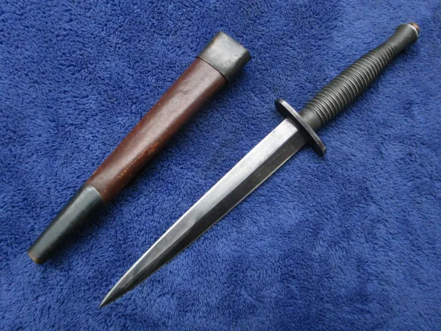 Original Ww2 British Fairbairn Sykes Stiletto Knife Dagger And Boot Style Sheath