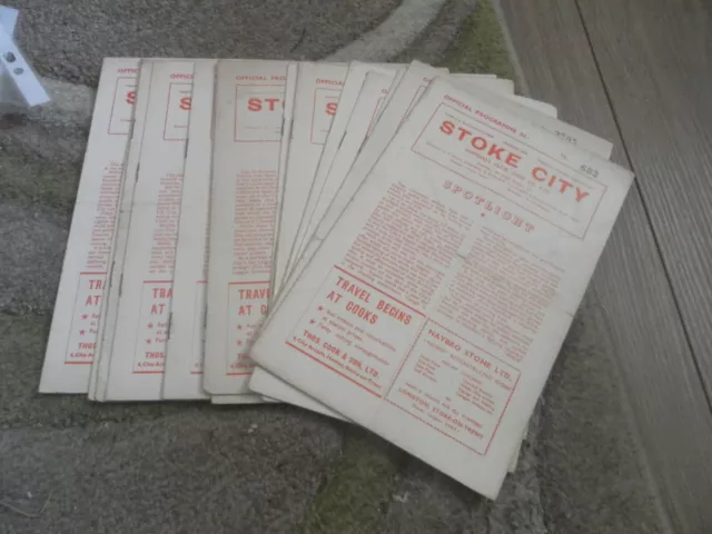 Stoke City Home Programmes 1957 - 61 - Choose From List