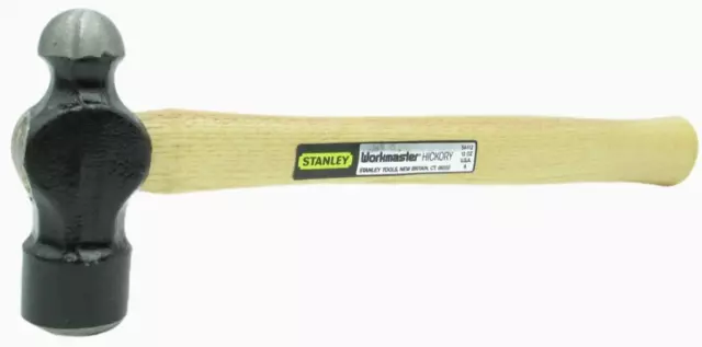 Vintage STANLEY Workmaster 12oz Ball Pein Hammer w Hickory Handle 54-112 USA NOS