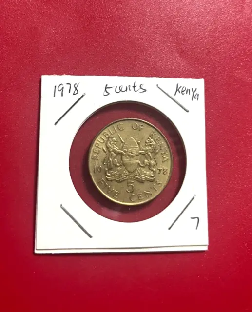 1978 5 Cents Kenya Coin - Nice World Coin !!!