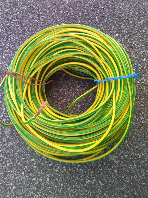 10m : fils / câble de terre vert jaune HO7-VK 10 mm² 10mm2 tableau / armoire 3