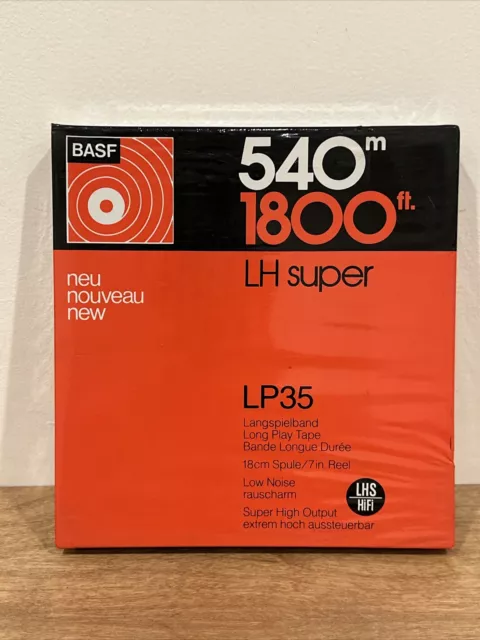 BASF LP35 7" SHO Professional Audio Reel to Reel 1/4"x1800' Recording Tape NEW