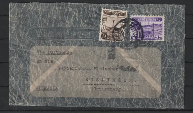 Peru Luftpost-Brief nach Eislingen, 1939 #1091227