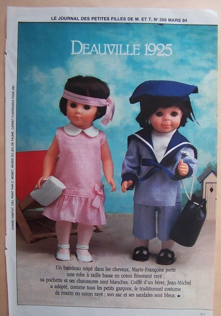 Page Magazine Modes Et Travaux Mai 1977 - Poupées Marie Françoise Et Jean Michel - Modèles Tricot