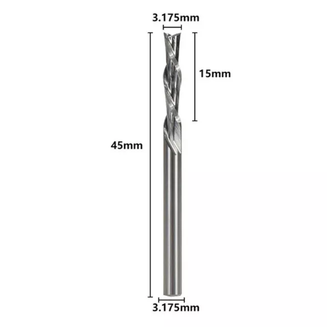 1/8 Tige 2-Flutes Solide Carbure Bas Coupe Spirale Fin Moulin Couteau CNC