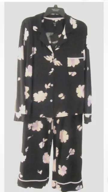 NWT Sz XXL Simply Vera Wang Pajama Set /Black Floral