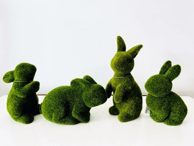 Target Bullseye Playground Easter 2023 Set of 4 Flocked Green Moss Bunny Figures