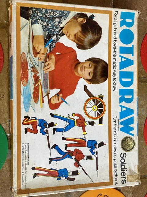 VINTAGE ROTADRAW WITH 28 Discs - Soldiers, Disney, Wombles, Magic ...
