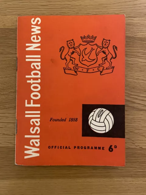 Walsall v Brentford English League Division 3 Football Programme 25 Sep 1965