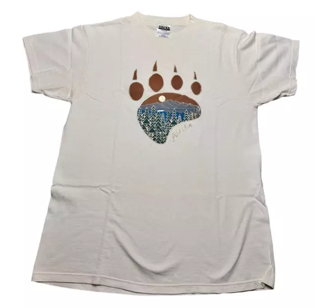 ALASKA Vintage T-Shirt Size Medium TULTEX Preshrunk Mens Cotton Top*