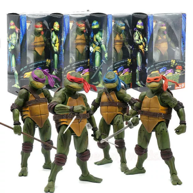 NECA TMNT Teenage Mutant Ninja Turtles 1990s Movie 7" Action Figure Toys Gift UK