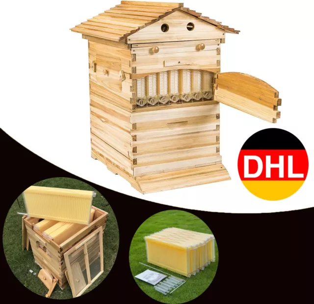 Upgraded 7pcs Flows Bee Comb Hive Frames For Wooden Beekeeping Beehive House