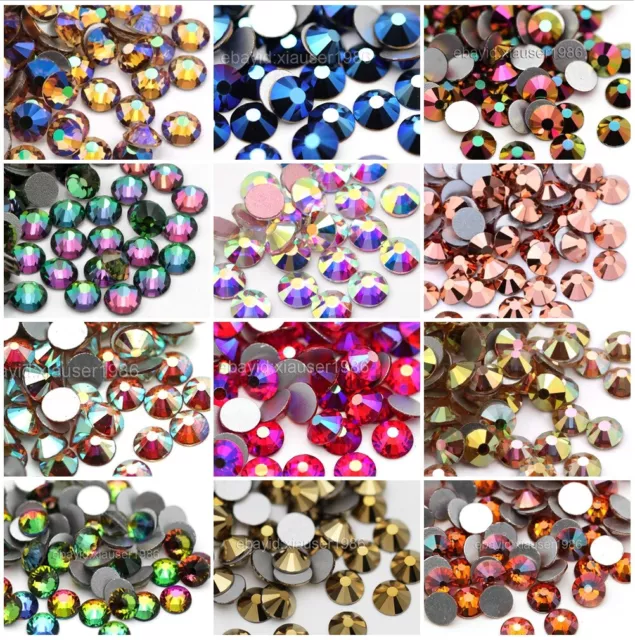 1440pcs Glitter Flatback Rhinestones Glass Crystal Gems For Nails Makeup Clothes