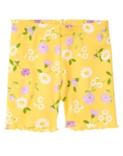 Gymboree Daffodil Garden Yellow Floral Bike Shorts 6 12 18 24 2T 3T 4T 5T Nwt