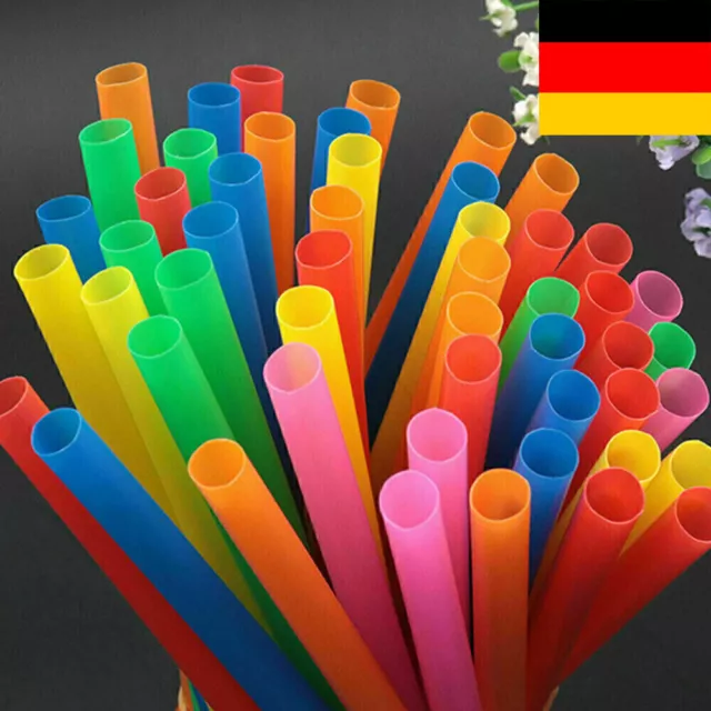 100x jumbo drinking straws, drinking tubes, shake straws, 10 mm, extra thick, 19