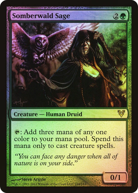 Somberwald Sage 1x FOIL AVR MTG Avacyn Restored Rare MINT green Somberwald Sage 1x FOIL AVR MTG Avacyn Restored Rare MINT green