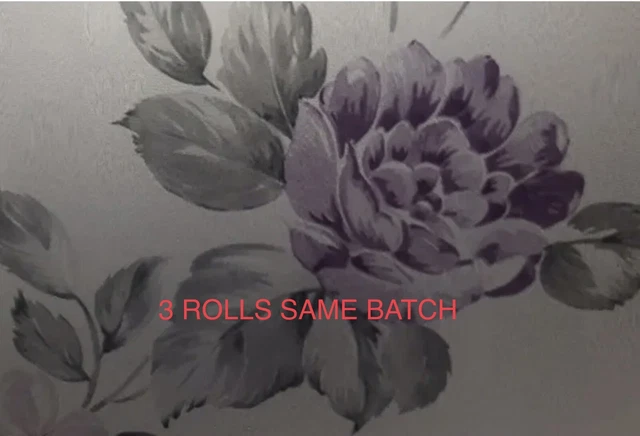 3 Rolls Laura Ashley wallpaper  MUNRO grape Floral Vintage Same Batch