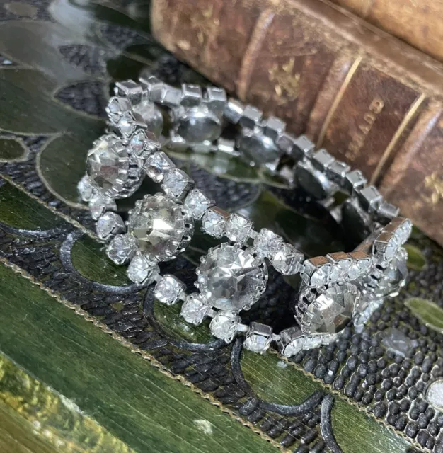 Bracelet Vintage en filigrane, bijoux rétro avec cristaux, couleur argent,...