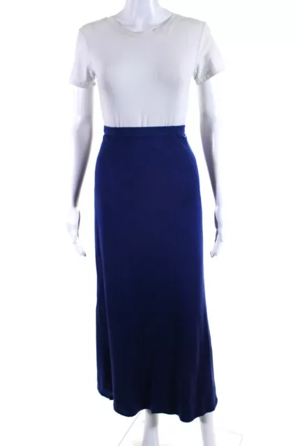 Eileen Fisher Womens Silk Blend A Line Maxi Skirt Blue Size Small