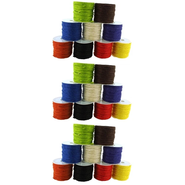 3 piezas 9 colores 2mm yute twine mano cinta de tejer cuerda hilo de enmale