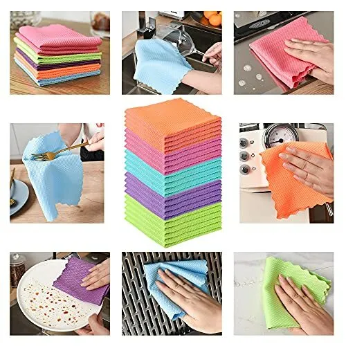 Nanoscale Cleaning Cloth Streak Free Miracle Cleaning Cloths for Window 20Pcs... 3