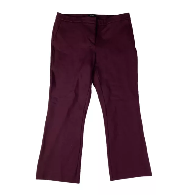 Nordstrom Halogen Kick Flare Burgundy Red Purple Ponte Knit Ankle Pants Size 8 2