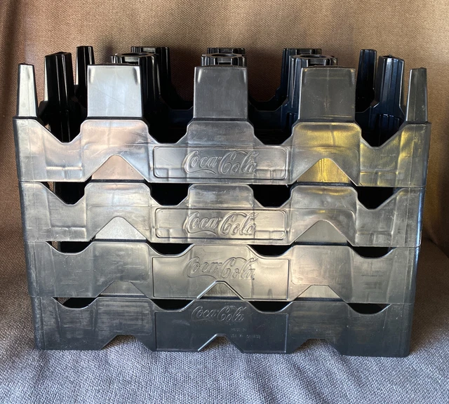 Lot W/ 4 Vintage Coca-Cola 2 Liter Carry Crate Plastic 8 Bottle Carrier Holders