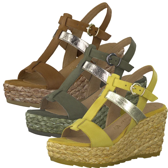 Marco Tozzi Sandales pour Femmes Plateforme Semelle Compensée Cuir 2-28399-26
