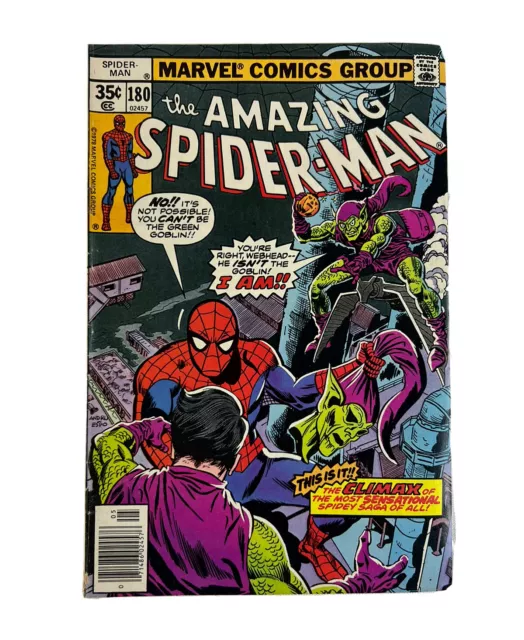 Amazing Spiderman #180 Green Goblin Marvel-1978- 35 Cents Spider-Man Comic Book
