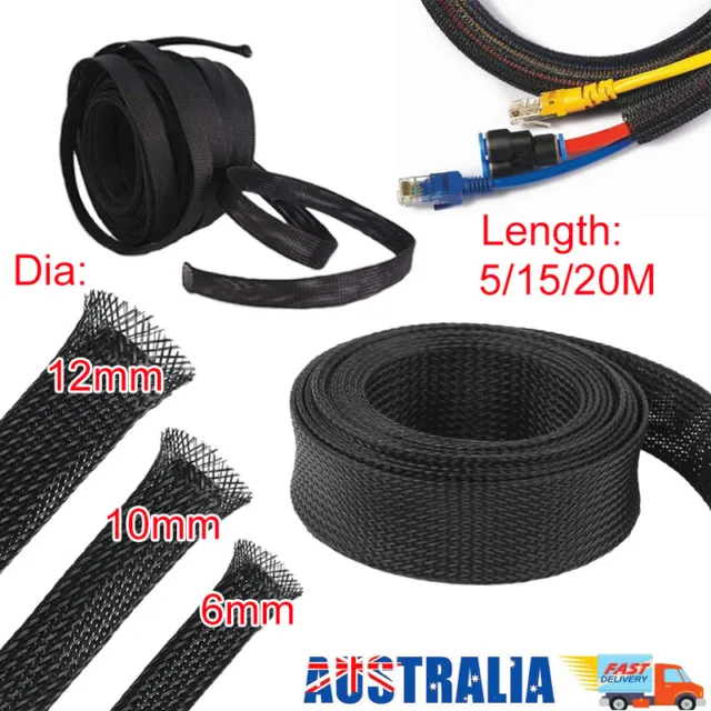 Automotive Wire Harness Braided Expandable Cable Protectors Weave Cord Sleeving